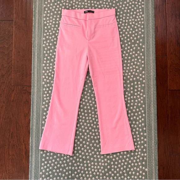 Zara pink flare crop pants - Picture 2 of 3